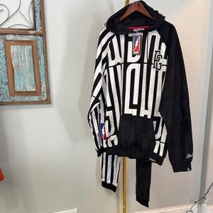 Post Game Black and White referee Graphic Sweatpants & Joggers NWT 3XL